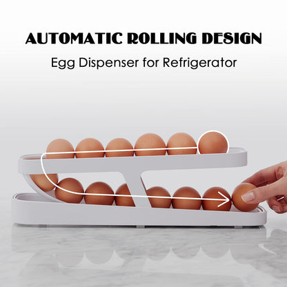 Automatic Scrolling Egg Storage Box Egg Basket Container Organizer Rolldown