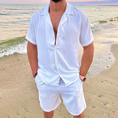 Loose Shirt Casual Men's Shorts Short Sleeve Suit