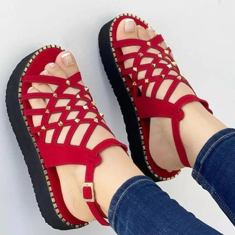 Women's Comfy Cutout Toe Platform Sandals