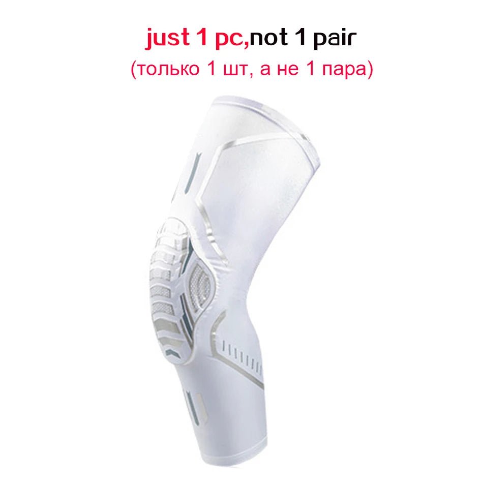 1 Piece Basketball Kneepads Compression Sleeve Foam Volleyball Knee Pad Protector Fitness Gear Sports Training Support Bracers One Piece White