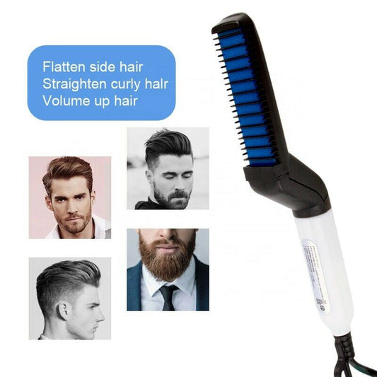 Men Multifunctional Comb Curling Electric Brush Hair Brush Beard Straightener