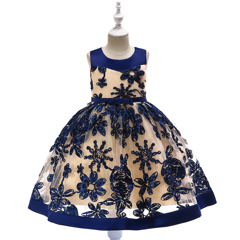 Lovely Children's Girls Applique Princess Dress