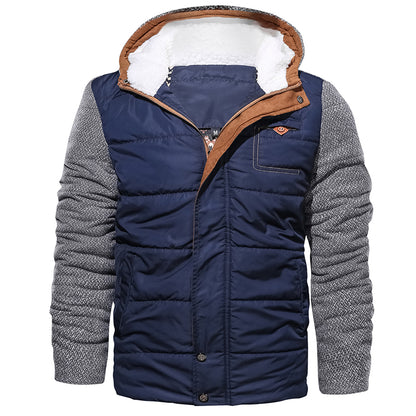 Casual Autumn And Winter Men Jacket Coat Urban Fashion Thick Warm Parka Jackets Blue USA M