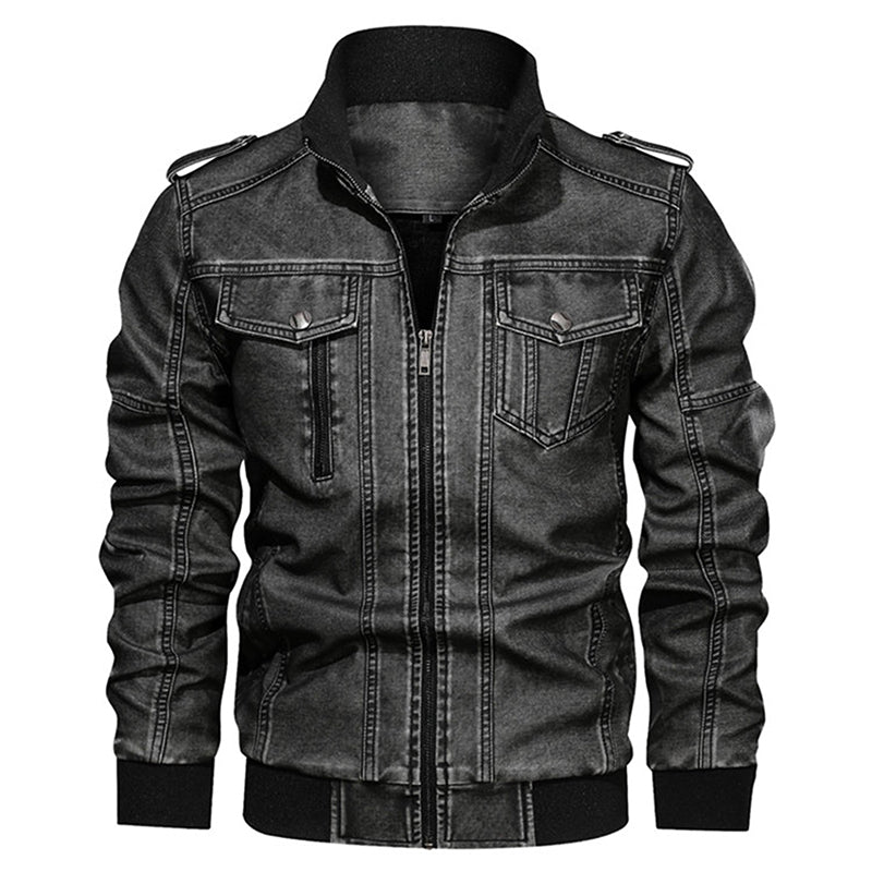 Cute Urban Winter And Autumn Men's Leather Jacket Motorcycle Jackets 2023 Black USA XS