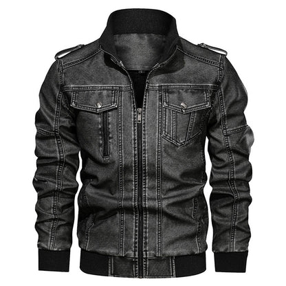 Cute Urban Winter And Autumn Men's Leather Jacket Motorcycle Jackets 2023 Black USA M