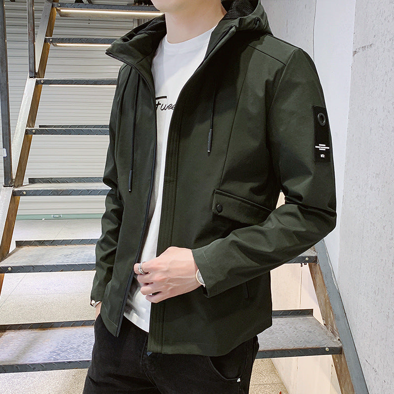 Cute Trendy Hooded Casual Jacket For Men 2023 Army Green 4XL