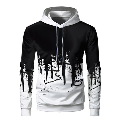 Trendy Urban Sports Hooded Tracksuit Sweatshirt For Men White M