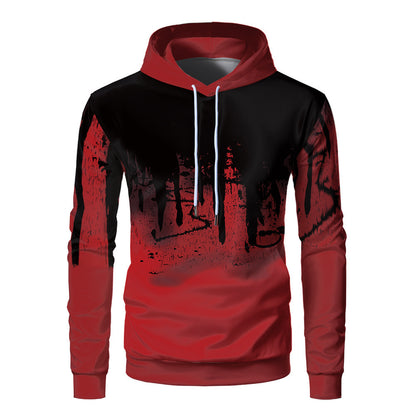 Trendy Urban Sports Hooded Tracksuit Sweatshirt For Men Red L