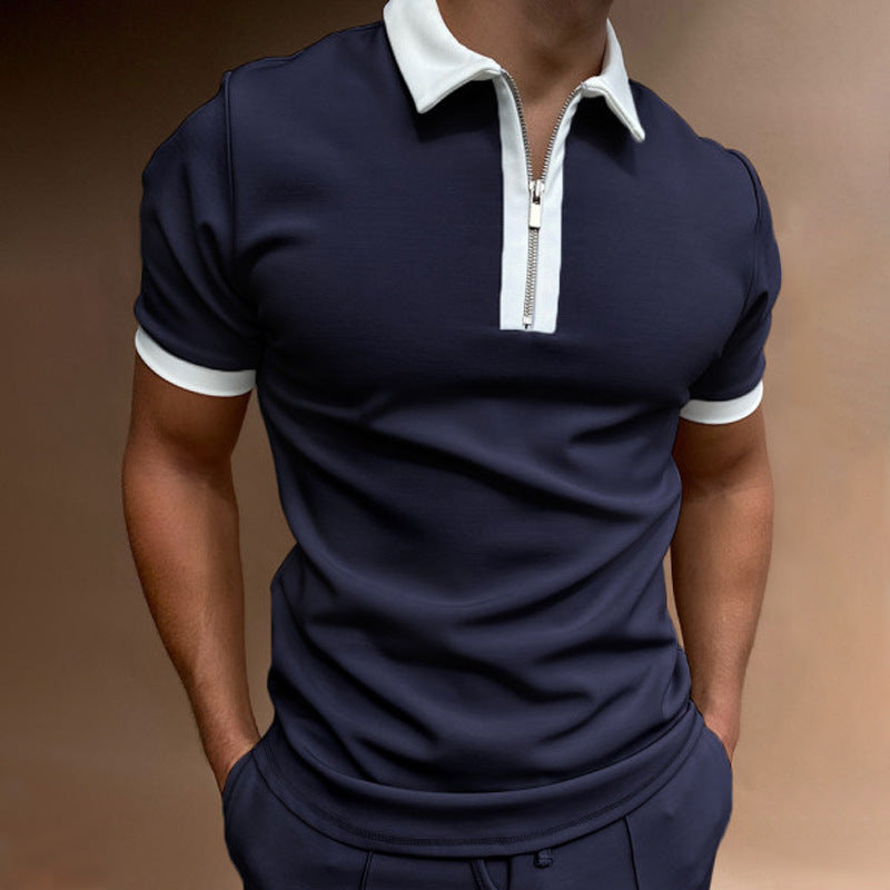 Cute Men's Solid Polo Summer Top Shirts 2023 3Style M