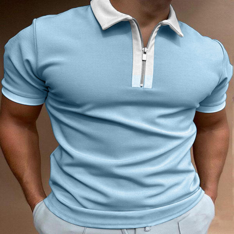 Cute Men's Solid Polo Summer Top Shirts 2023 4Style M