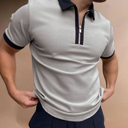 Cute Men's Solid Polo Summer Top Shirts 2023 5Style M