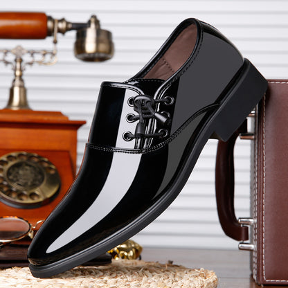 Lace-Up Leather Shoes Men Business Casual Shoes Men 2023 Black 38