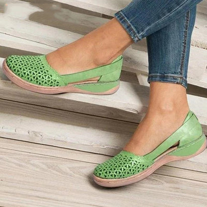 Fashionable sandals women Baotou hollow Green 35