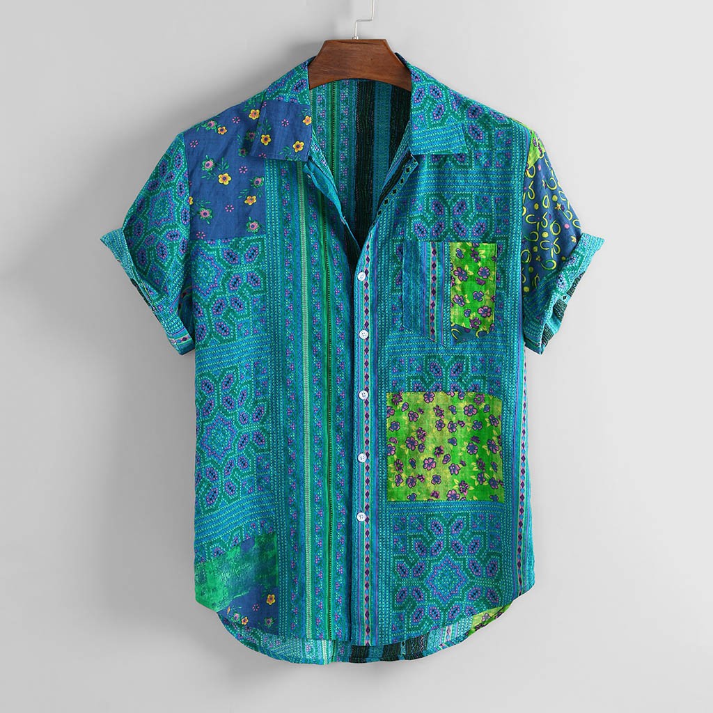 Holiday style beach shirt Blue 3XL