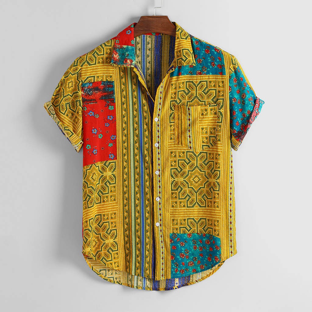 Holiday style beach shirt Yellow L