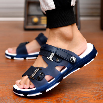 Slippers Men Sandals Flip Flops Men Dark Blue 35