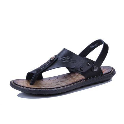 Elegant All-match Beach Sandals And Slippers For Men Black 38