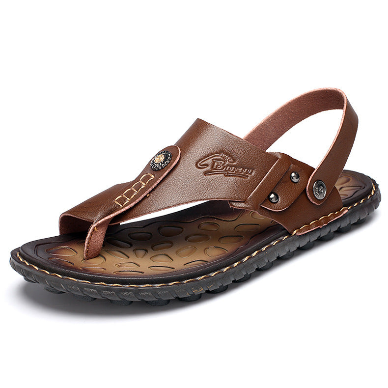 Elegant All-match Beach Sandals And Slippers For Men Khaki 38