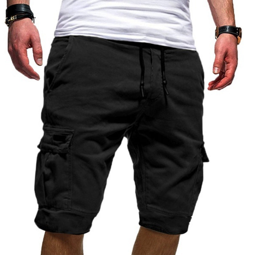 Men Casual Jogger Sports Cargo Shorts Military Combat Workout Gym Shorts Black 2XL