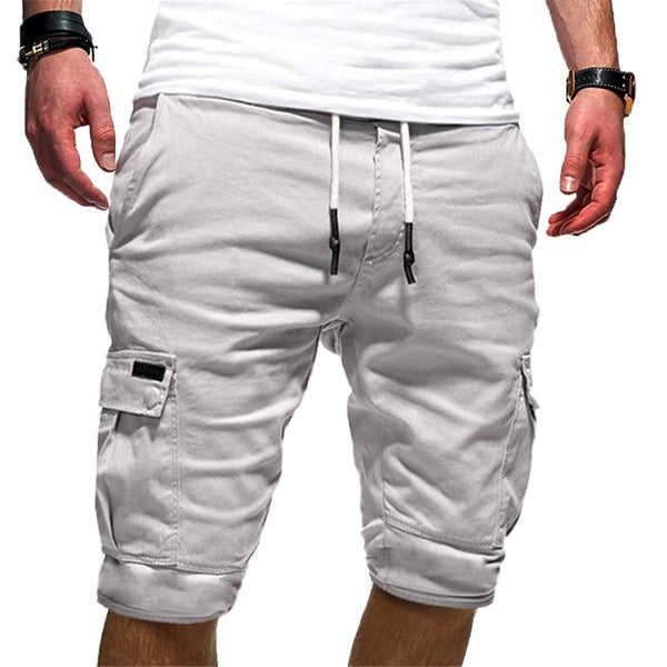 Men Casual Jogger Sports Cargo Shorts Military Combat Workout Gym Shorts White 2XL