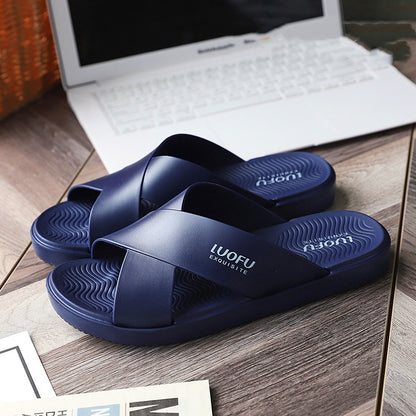 Cute Men's Summer Slippers Casual Outdoor Cool Navy Blue 40