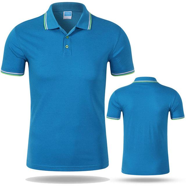 Men Casual Design Polo Shirt Dark blue L