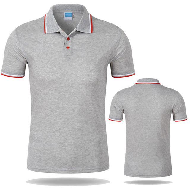 Men Casual Design Polo Shirt Gray 3XL