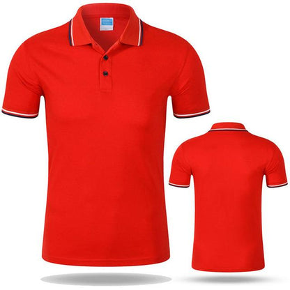 Men Casual Design Polo Shirt Red 3XL