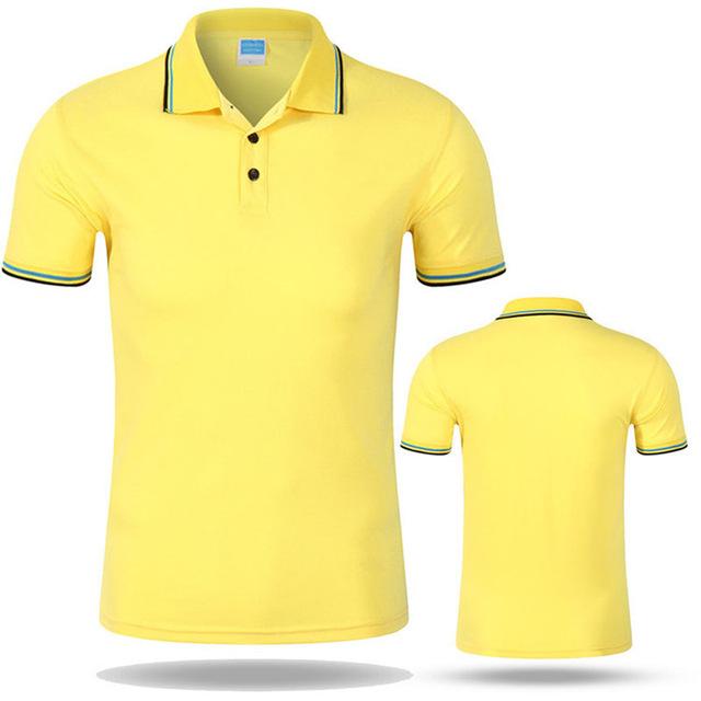 Men Casual Design Polo Shirt Yellow 3XL