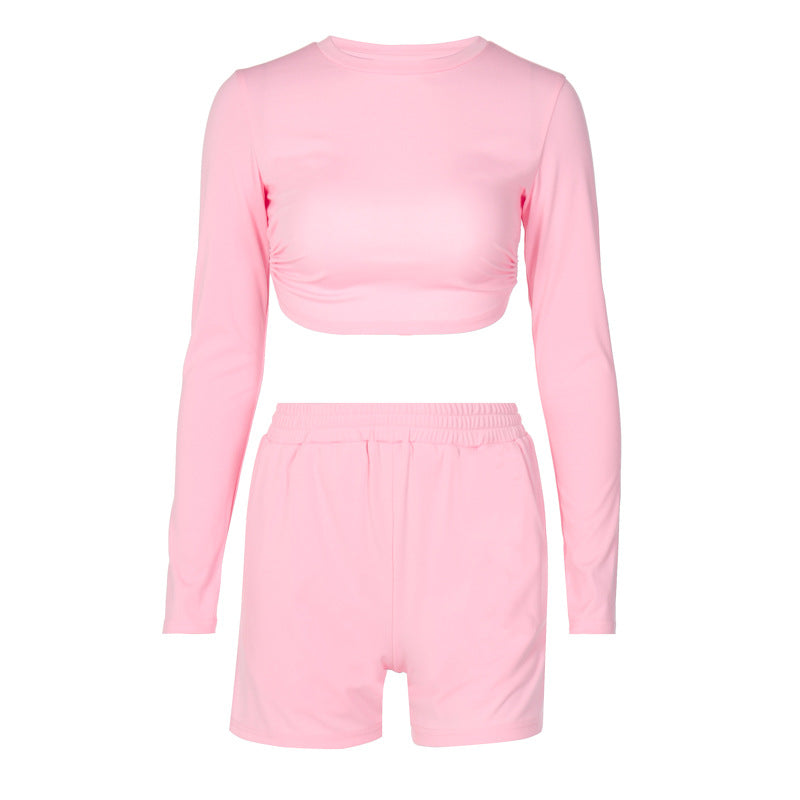 Women s Fashion Sports And Leisure Suit Women s Two Piece Suit Pink L