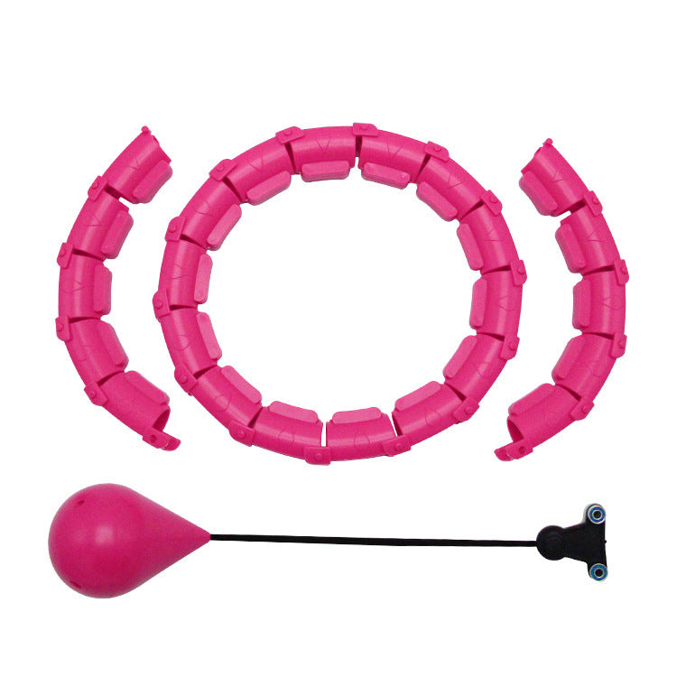 Fitness Ring Adjustable Sport Hoops Abdominal Thin Waist Exercise Weight Loss Pink 24 knots