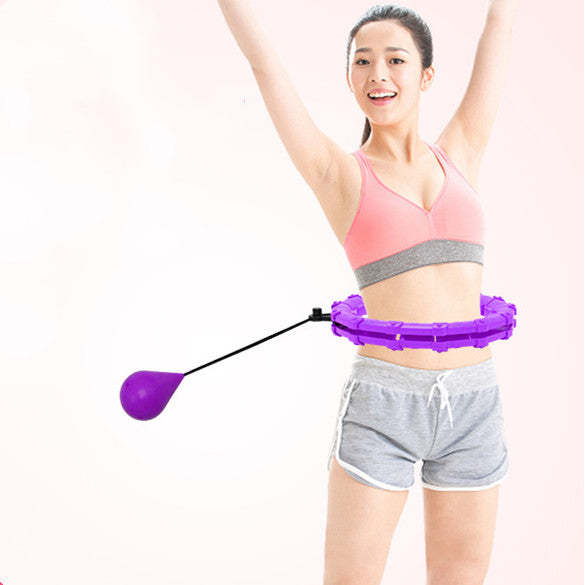 Fitness Ring Adjustable Sport Hoops Abdominal Thin Waist Exercise Weight Loss Purple 24 knots