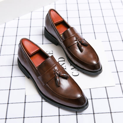 Casual Men Loafers Classic Tassel Men Leather Shoes Wedding Men Dress Bronze 39