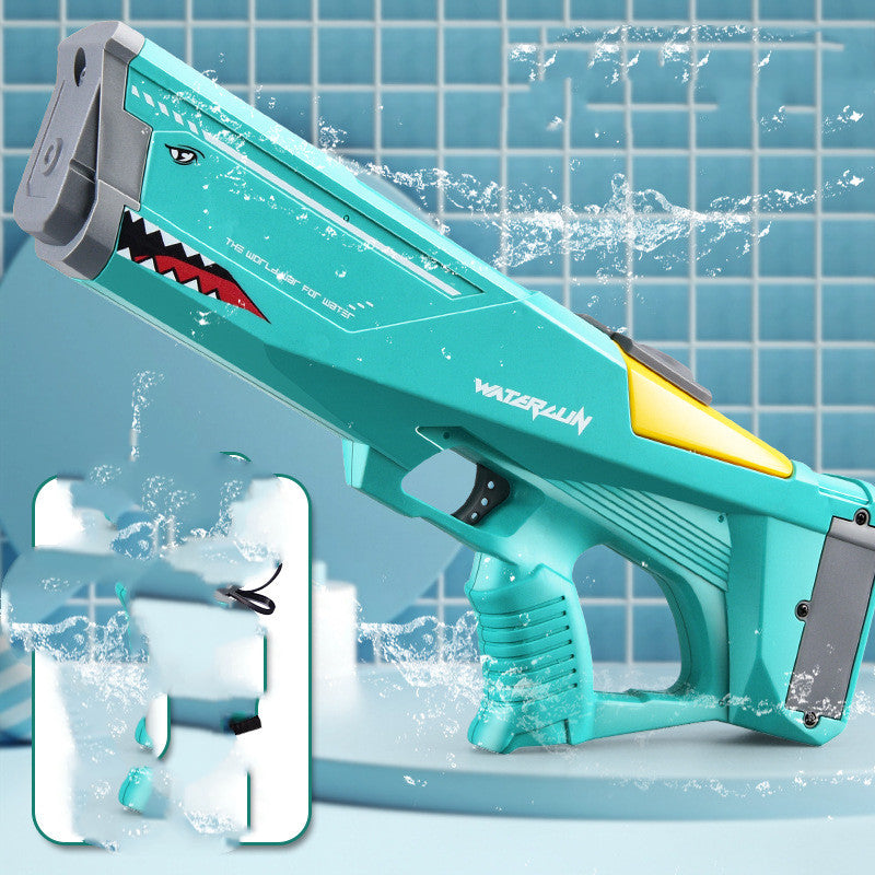 Automatic Electric Water Gun Toys Shark High Pressure Outdoor Summer Beach Gun Green