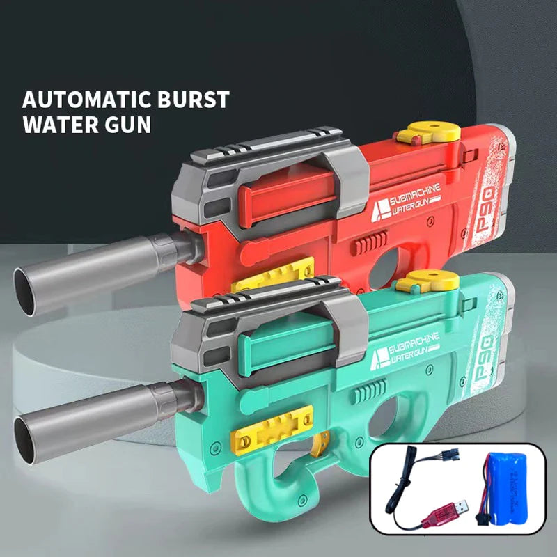 Automatic Electric Water Gun Toys Shark High Pressure Outdoor Summer Beach P90 Set