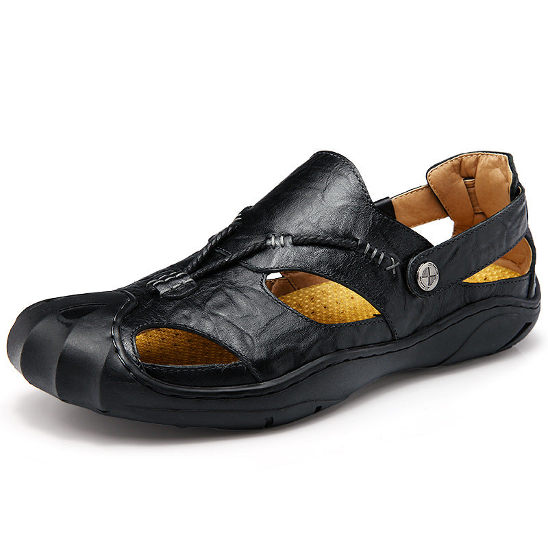 Elegant men's casual sandals outdoor shoe Black 38