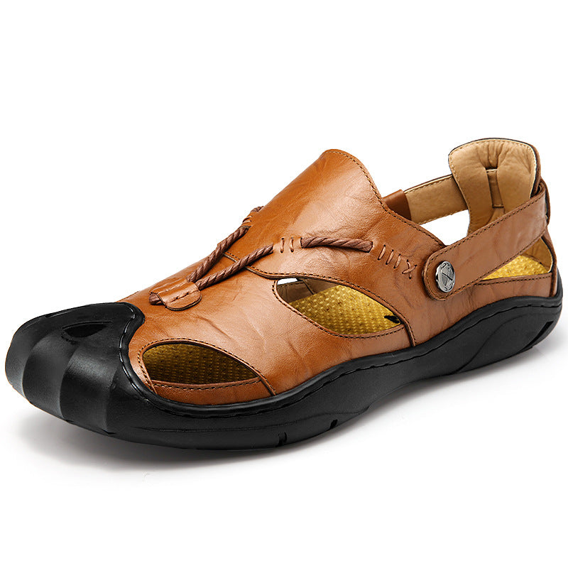 Elegant men's casual sandals outdoor shoe Brown 38