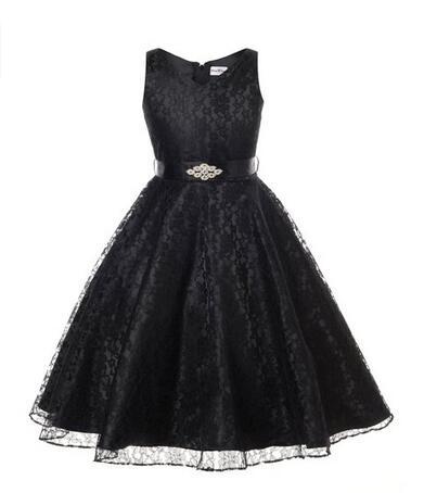 Kids girls dress children Costume Girls Dress Lace Dress Black 100cm