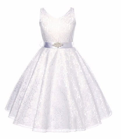 Kids girls dress children Costume Girls Dress Lace Dress White 100cm