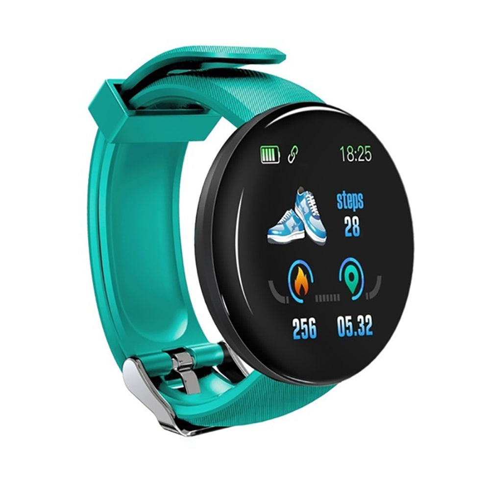 D18 Bluetooth Smart Watch, Blood Pressure Heart Rate Monitor Android IOS Green