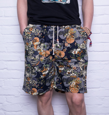 Men Linen Beach Shorts 4 L