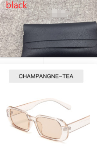 Women's Retro Small Frame Fashion Sunglasses Champagne With glasses bag