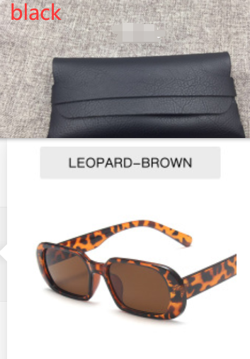 Women's Retro Small Frame Fashion Sunglasses Leopard With glasses bag