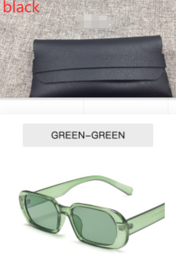 Women's Retro Small Frame Fashion Sunglasses Olive green With glasses bag