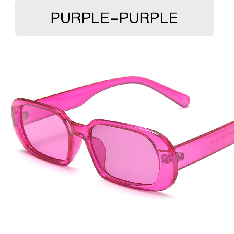 Women's Retro Small Frame Fashion Sunglasses Purple No