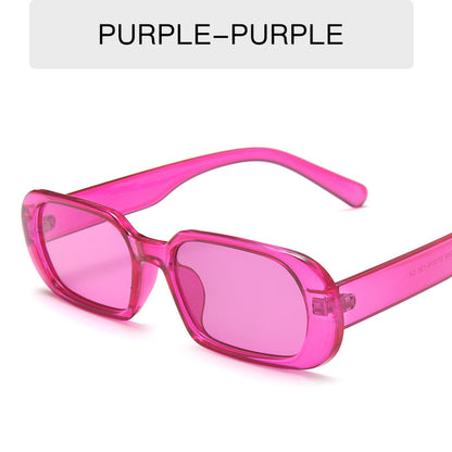 Women's Retro Small Frame Fashion Sunglasses Purple No