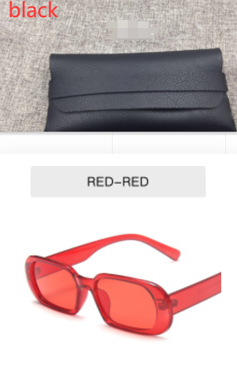 Women's Retro Small Frame Fashion Sunglasses Red With glasses bag