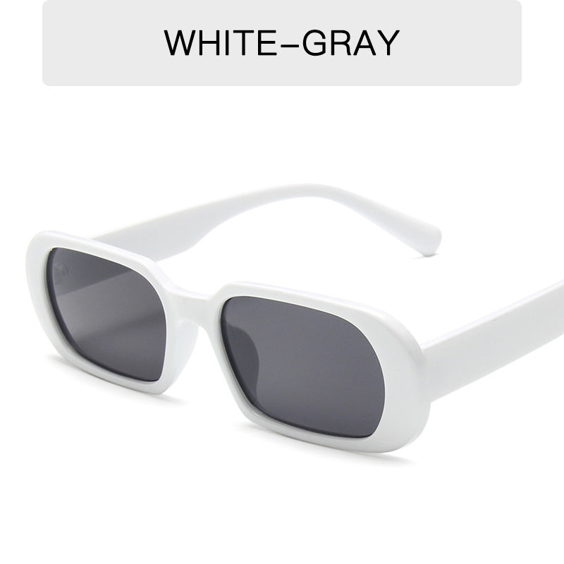 Women's Retro Small Frame Fashion Sunglasses White gray No