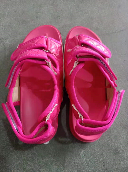 Elegant Women's Velcro Beach Sandals Shoe Red 35