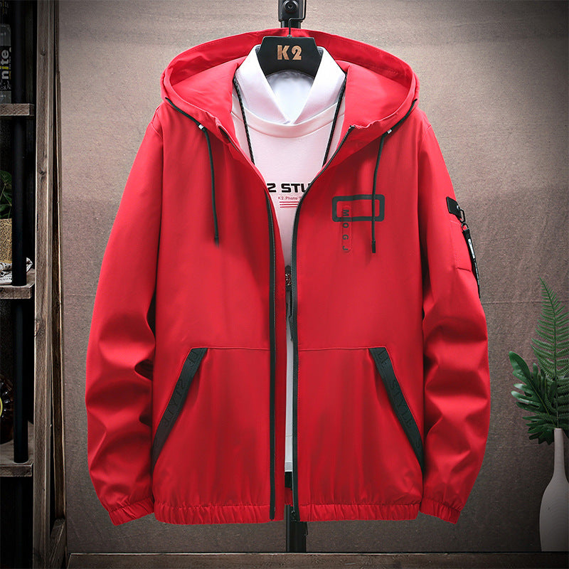 Summer Jacket Men's Jacket Men's Work Clothes Red 3XL